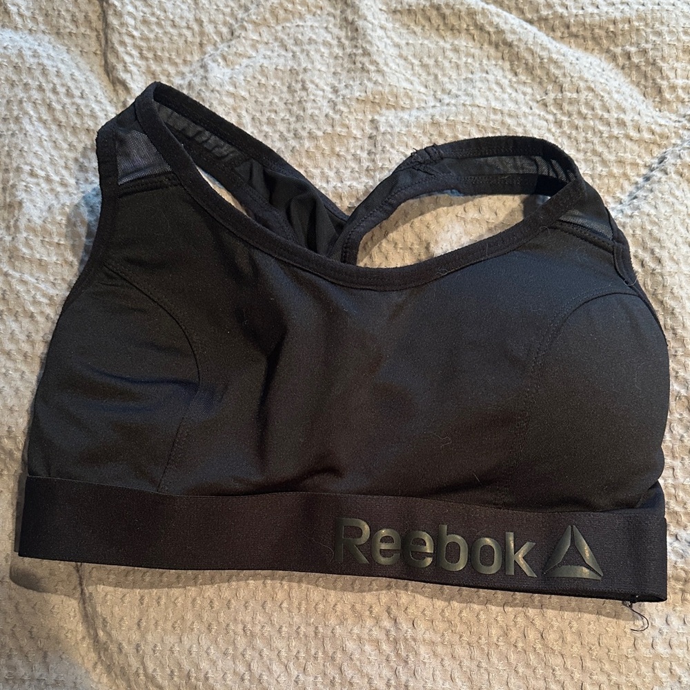 Reebok Black Sports Bra with Logo Band